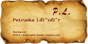 Petruska Lázár névjegykártya